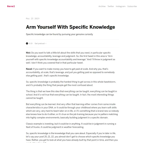 Arm Yourself With Specific Knowledge
